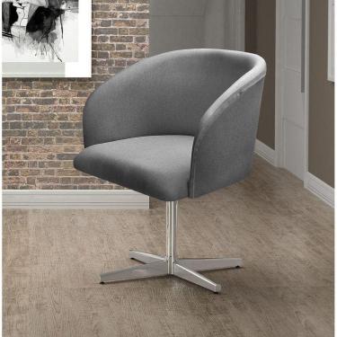 Imagem de Poltrona Decorativa Atenas Cadeira Giratória Pé Metal Salão Escritório