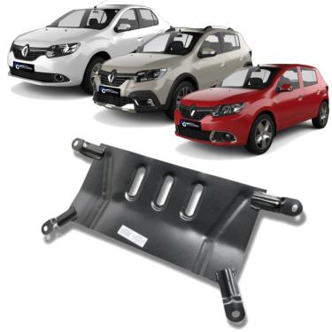 Imagem de Protetor de Carter Peito de Aço Renault Logan Sandero 2007 a 2022