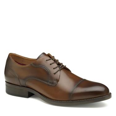 Imagem de Johnston & Murphy Sapato social masculino Hawthorn bico bico com cadarço, Bronze de grão integral, 39