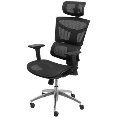 Imagem de Cadeira Escritório Com Braços Essen Presidente Or Design Encosto Tela Mesh Preta Base Rodízio