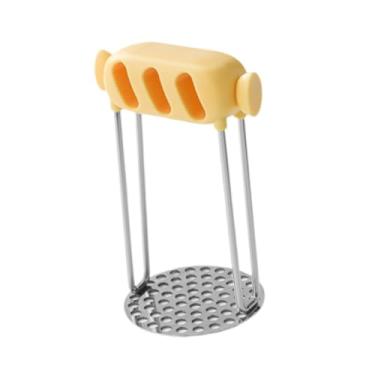 Imagem de EHJRE Amassador de batatas, amassador de alimentos, espremedor de batatas para cozinhar abacate, frutas e vegetais, Amarelo