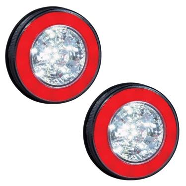 Imagem de 2 Lanterna Traseira Vermelho Halo Light Led 24v Luz Re