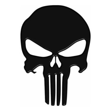 Imagem de Adesivo Emblema O Caveira Justiceiro Resinado - Carro / Moto - Spts