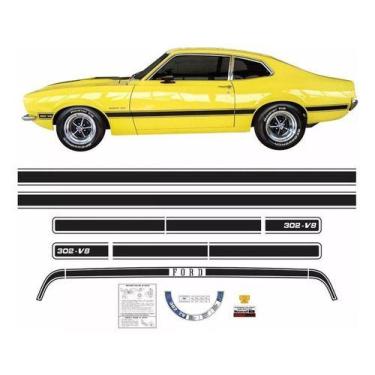Imagem de Kit Adesivos Faixa E Motor Ford Maverick V8 Gt Fase1 Gtf1kit - SPTS
