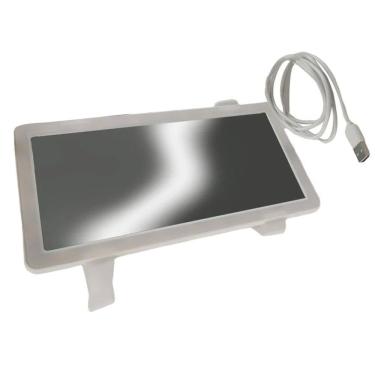 Imagem de Espelho de Carro Sem Fio Led USB 3 Cores Quebra Sol Retrovisor Maquiagem Penteado Automotivo