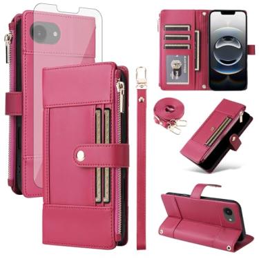 Imagem de Asuwish Capa de celular para iPhone 16e/SE 2025/SE 4 carteira com protetor de tela de vidro temperado, alça com bloqueio de RFID, porta-cartões flip i Phone16e i16e 16 e SE4 4ª geração 16eCase