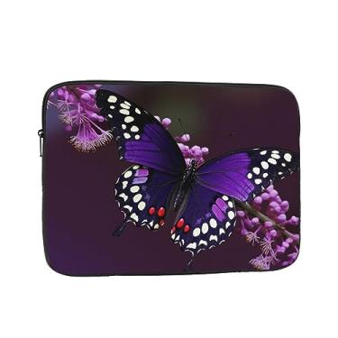 Imagem de Capa para laptop borboleta roxa ameixa bolsa para laptop à prova de choque capa protetora para notebook capa para laptop 10 polegadas