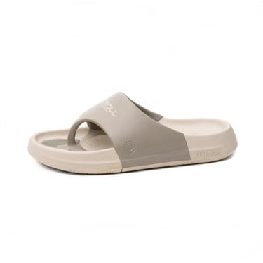 Imagem de ROLL Recovery Chinelos masculinos de recuperação esportiva | Ajuda a aliviar a pressão no tendão de Aquiles e fascite plantar SUPERPLUSH, Arenito, 39