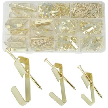 Imagem de Aynoo Kit de pendurar fotos com 184 peças, ganchos de parede para casaco e toalha, 3 ganchos de tamanho incluindo 20/30/22.7 kg, metal com pregos