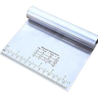 Imagem de kit com 2 Espátula de Aço Inox com Régua de Medição, Raspador de Massa, Cabo Tubular, 15cm