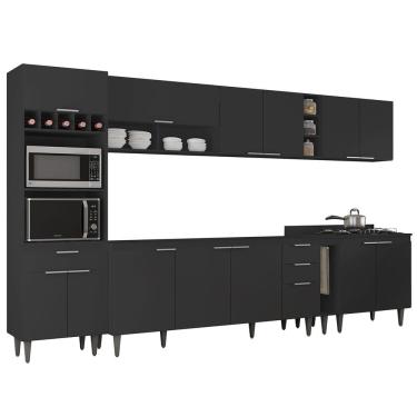 Imagem de Armário de Cozinha CP07 Para Pia 180cm Pérola Z34 Preto     - Mpozenato