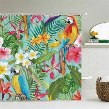 Imagem de Plantas Flores Folhas Cortinas de Chuveiro Cortinas de Banheiro Cortina de Banho com Ganchos Cortina de Chuveiro,3832L,W90xH180cm