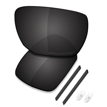 Imagem de SAUCER Lentes de reposição premium e kits de borracha para óculos de sol Oakley Ejector OO4142 High Defense - preto carbono polarizado