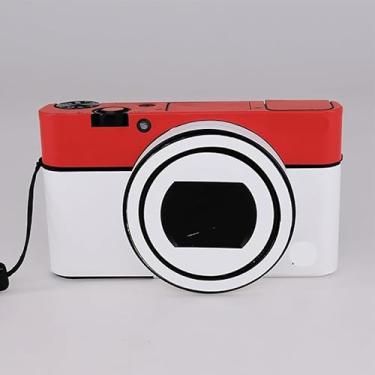 Imagem de Adesivo para o corpo da câmera película protetora acessórios para Sony RX100 V RX100 IV Vinyl Wrap Decalques RX100M4 RX100M5 RX100M5A (vermelho fosco + branco fosco)