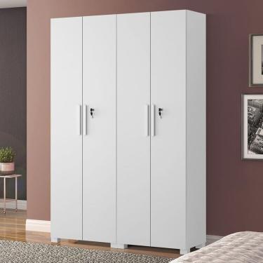 Imagem de Kit com 2 Armários Multiuso Escritório 4 Portas e Prateleiras Branco New