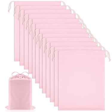 Imagem de Weewooday 12 bolsas de brinquedo de cetim para adultos com cordão de seda, armazenamento de brinquedos para adultos, bolsa dobrável multiuso, organizador de presente leve para mulheres e homens (rosa