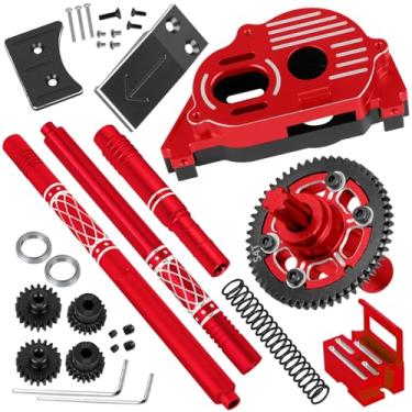 Imagem de BRCatWPark RC Upgrades Part for 1/10 Kraton 4S 4X4 RTR/Outcast 4S 4X4 RTR,Center Gearbox,Motor Mount,54T Spur Gear (20T 21T Pinions) w/Bearing & Center Drive Shaft,Red