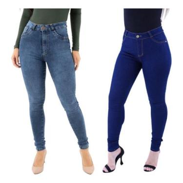 Imagem de Kit 2 Peças Jeans Feminina Calça Lycra Estica Skinny - Apollogy, 42