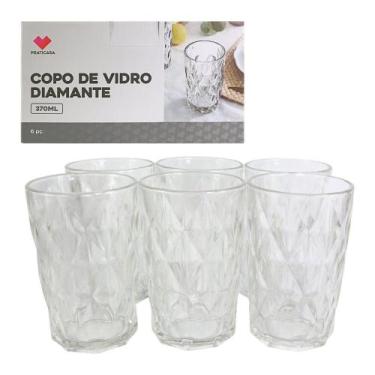 Imagem de Conjunto 6 Copos de Vidro Diamante 370ml - Praticasa