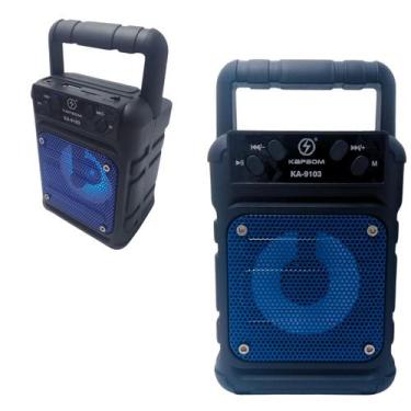 Imagem de Caixinha De Som Bluetooth Led Rgb 10w Ka-9103 - Kapbom, Azul