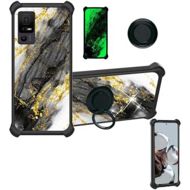 Imagem de Aroepurt Capa TCL 40 NXTPAPER 5G compatível com TCL 40 NXTPAPER 5G capa de telefone [suporte de anel] [glitter dourado + luminoso] JSH-HDL