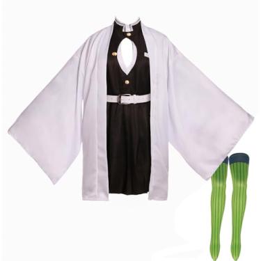 Imagem de Vibsion Tanjirou Zenitsu Giyuu Mitsuri Cosplay Fantasia Anime Kimono Traje Halloween, Mitsuri branco, Large