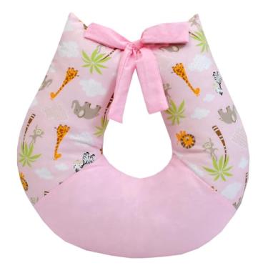 Imagem de Almofada Apoio de Amamentar Estampado Mamãe Bebê (Safari Rosa)