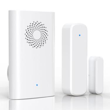 Imagem de Sensor de porta sem fio Chime AMHEY, alcance de 500 pés, volume ajustá