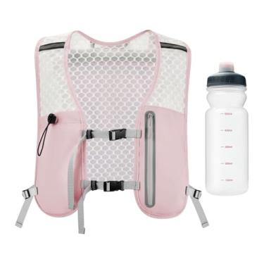Imagem de IEUDNS Colete de hidratação para ciclismo, mochila de hidratação leve e refletiva, bolsa esportiva para caminhada, mochila para montanhismo, corrida e, Rosa