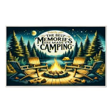 Imagem de Udinaz Tapete de porta de acampamento, The Best Memories are Made Tapetes de boas-vindas de acampamento para varanda de entrada externa, capacho de acampamento para entrada interna, 43 x 76 cm