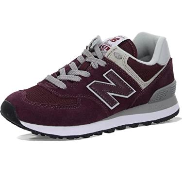 Imagem de New Balance Tênis feminino 574 Core, Borgonha - branco, 8.5
