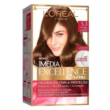 Imagem de Tintura Imédia Excellence 5.3 Castanho Claro Dourado 47g - Loréal Iméd