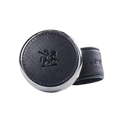 Imagem de [Botão elétrico de couro] BLACKSUIT pode ser montado em todos os modelos, alça giratória, alça giratória, acessórios de carro, alça elétrica de alta qualidade, puxador giratório de volante (preto