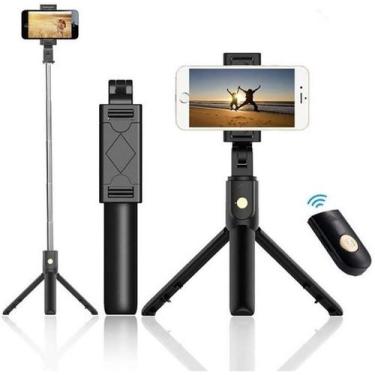 Imagem de Tripé 2 em 1 Pau De Selfie e Tripé com Controle Bluetooth Sem Fio Foto