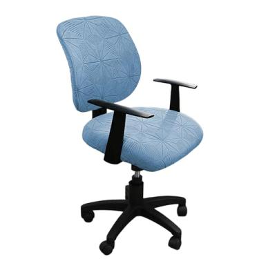 Imagem de Lzyjckh Capa para Cadeira de Escritório 2 Peças Protetores Elásticos Protetor Moderno e Minimalista Capas Giratórias para Encosto de Cadeira de Computador,Light blue