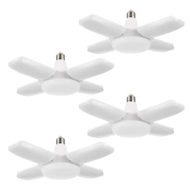 Imagem de YWD Pacote com 4 luzes de garagem com sensor de movimento, E26/E27 LED de radar de frequência fixa, montagem no teto, luz LED ativada por movimento para garagem/loja/varanda - 60W 6000LM 6500K