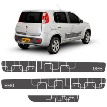 Imagem de Faixa Lateral P/ Novo Uno Vivace Evo 2012 Grafite Genérico - SPORTINOX