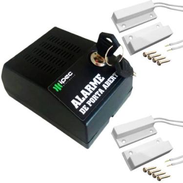 Imagem de Alarme Indicador Portão Porta Aberta + 2 Sensor Magnético Sobrepor com