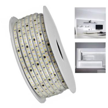Imagem de Fita de LED SMD 6500K 100 Metros 127V Perfil Plug Conector Fita Dupla 