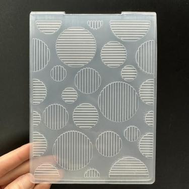 Imagem de Modelo de pasta em relevo de plástico 3D, textura de ponto de onda listrada, tamanho A6, para fazer cartões, faça você mesmo, scrapbooking, papel, artesanato, artesanato, scrapbook, artes, decoração