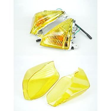 Imagem de TOPZONE Lâmpada indicadora frontal + traseira, pisca-pisca, compatível com Kawasaki Ninja ZX14R / Ninja ZX-10R / Concours14 / 1400GTR (cor amarela)