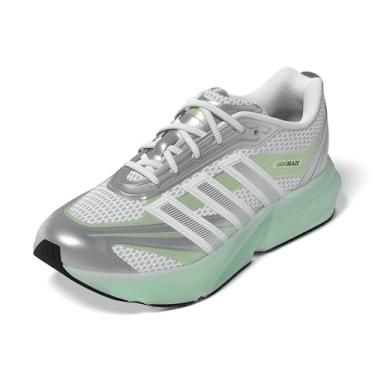 Imagem de adidas Tênis feminino Lightblaze Glow, Branco/Prata Metálico/Magic Lime Metallic, 38