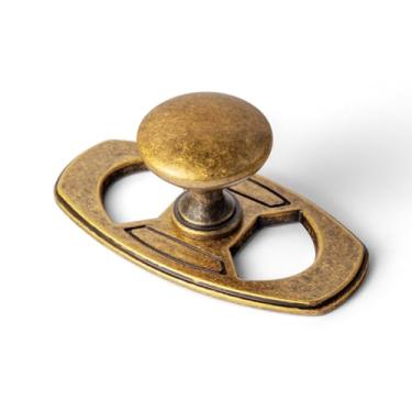 Imagem de Goo-Ki Puxadores de armário com espaçador/placa de base traseira para gaveta de cozinha, ferragens de liga de zinco de latão antigo, pacote com 6 alças vintage retrô de latão único/barra de parafuso