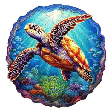 Imagem de Quebra-cabeça de madeira Pijesaksa Deep Sea Turtle 300 peças