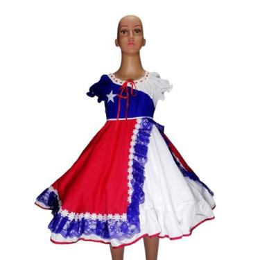 Imagem de Vestido Huasa/Chinita Girl, bandeira do Chile, tamanho 10, 12, 14, 16 