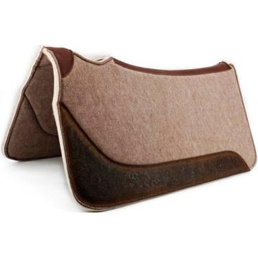 Imagem de Jeereal Almofada de sela de cavalo de feltro de mistura de lã contornada de 81 cm x 81 cm, almofada de sela ocidental com absorção de choque para proteção, 100% feltro de mistura de lã, 2,5 cm de