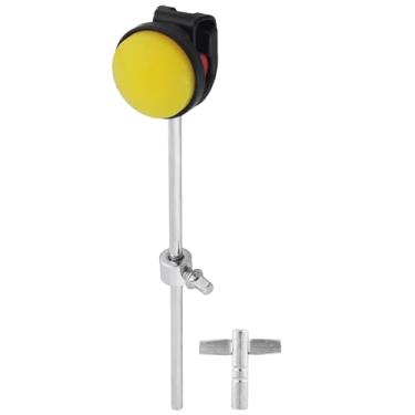 Imagem de Batedor de tambor vermelho aço inoxidável com cabeça de martelo de silicone batedor de pedal de tambor com chave de bateria para pedal de bumbo (amarelo)