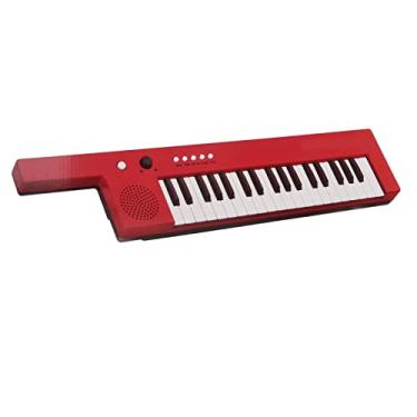 Imagem de aqxreight Teclado de Guitarra Portátil Compacto Com 37 Teclas Com Som Estéreo e Bateria Recarregável para Iniciantes e Músicos Viajantes (BF-3755 Vermelho)