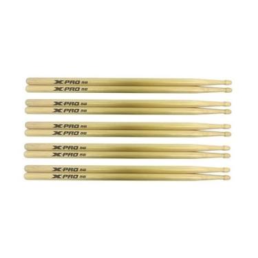 Imagem de Kit 5 Pares Baqueta 5B Ponta De Madeira X-pro C. Ibanez