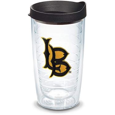 Imagem de Tervis Caneca Cal State Long Beach Logo com emblema e tampa preta 473 g, transparente